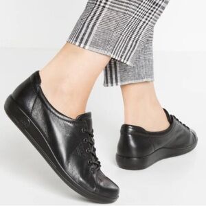 ECCO Black Leather Lace-Up Walking Shoes Size US 9